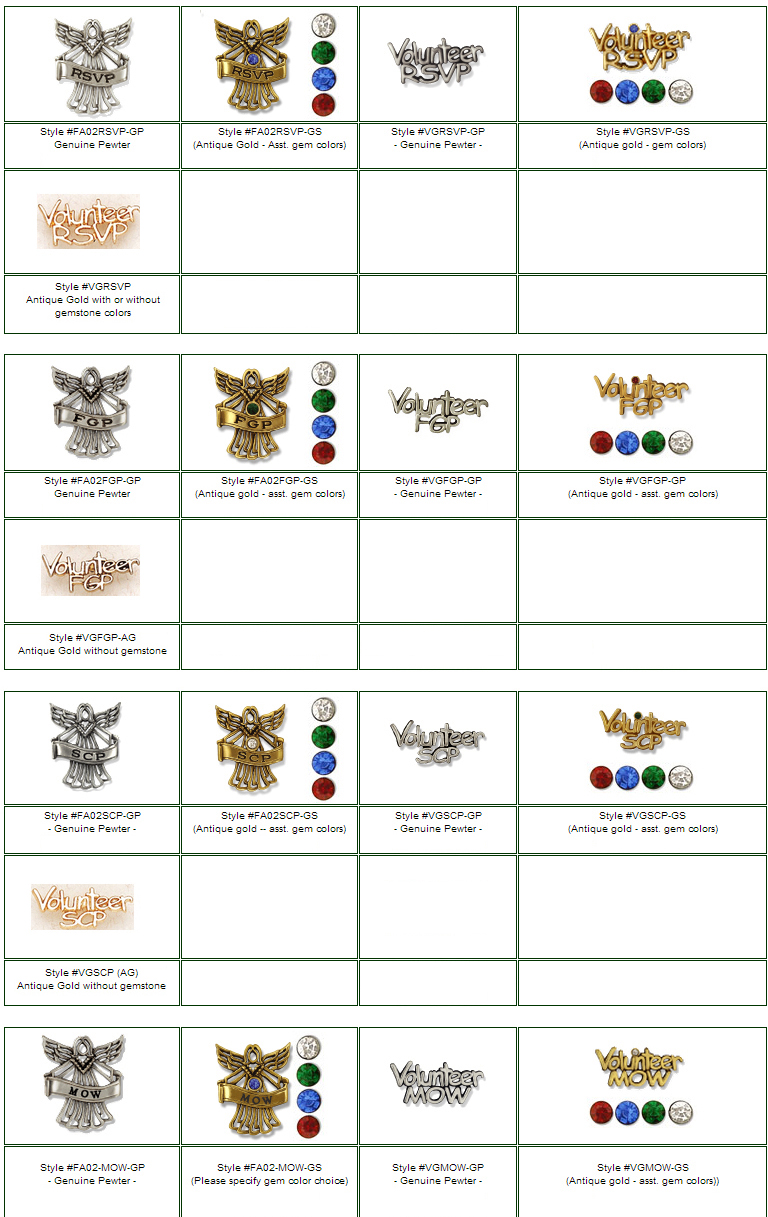 Volunteer Pins (Senior Volunteer Programs) Volunteer Pins (Senior Volunteer Programs)